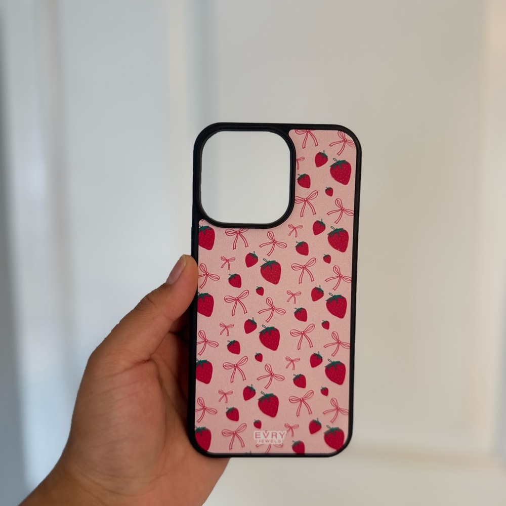 Cute strawberry and blueberry bow iPhone Case bundle